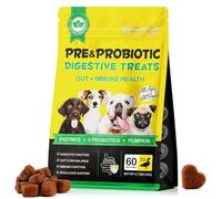 Probiotics for Dogs, 60 Chews Dog Probiotics for Gut Support, Digestive Treats for Dog, Support Immune System, Reduce Diarrhea, Gas, Bad Breath & Itchy Skin, Duck Flavour