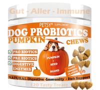 Probiotics for Dog's Gut Health Sensitive Tums, Anal Glands, Scooting, Loose Stools, Smelly, Itchy Ears, SUPER BLEND PreBiotics, Enzymes, Pumpkin powder for dogs, itchy skin relief Probiotic Dog Treat