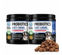 Probiotics for Dogs | Natural Dog Treats & Dog Probiotic Chews with Digestive Enzymes | Soft Chews for Gut Health, Sensitive Stomach, Diarrhea Relief | Probiotic Dog (2 Pack Bundle (Salmon))