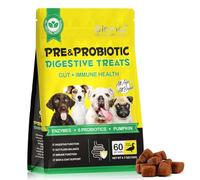 Probiotics for Dogs -Probiotic Chews for Gut Health, Itchy Skin Yeast, Diarrhea - Immune Support Supplement - Dog Digestive Support & Allergy Relief Chews with Enzymes, Duck Flavor, 60 Soft Chews