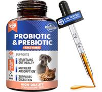 Probiotics & Prebiotics for Dogs and Cats - Digestive Enzymes for Gut Health & Immune Support - Liquid Drops for Upset Stomach, Gas, Diarrhea & Stool Support - All Breeds - 60 mL