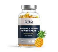 Probiotics + Vitamin Gummies - 150 Vegan Pineapple Gummies for Kids & Adults | with Bifidobacterium, Lactobacillus & Vitamins C, B3, B5, B6 | Made in The UK