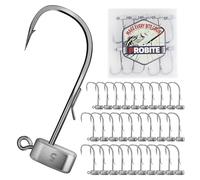 PROBITE 25/30 PCS Weedless Ned Rig Jig Heads with Secure Bait Keeper - Anti-Slip Design for Weedless Finesse Bass Fishing, 3/32 1/8 3/16 oz