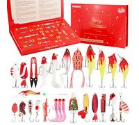 PROBITE Fishing Lure Advent Calendar 2025 - 24 Days Surprise Christmas Advent Calendar for Adults and Kids, Bass & Trout Fishing Tackle Gift Box (29PCS)