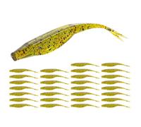 Probite Fork Tail Soft Lures - Realistic Wavy Tail Soft Bait Grub Swimbaits for Saltwater & Freshwater - Perfect for Bass, Trout, Crappie & More (5 inch,30pcs,Watermelon Red)