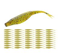 Probite Fork Tail Soft Lures - Realistic Wavy Tail Soft Bait Grub Swimbaits for Saltwater & Freshwater - Perfect for Bass, Trout, Crappie & More (2.75inch,50pcs,Watermelon Red)