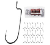 PROBITE Narrow Belly Bent Fishing Hook - Ready Tied Fishing Hooks with Line, Hook Keeper System - Sizes #1 to #3/0 or Mixed 100PCS - Includes Fishing Hook Covers