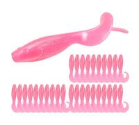 Probite SwirlFish Soft Baits: Curly - Tail Grubs with Multi - Color Design, Natural Swirl Action & Weedless Hook for Bass, Trout, Saltwater & Freshwater Fishing(Pink 30Pcs-3.54in)