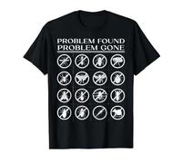 Problem Found Problem Gone Pest Control Prohibition Icon Set Value Graphic T-Shirt, Men, Black, M