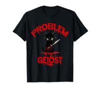 Problem gelöst Schwarze Katze T-Shirt