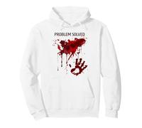 Problem Solved Bloody Hoodie Blood Stained Horror Zombie Pullover Hoodie