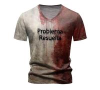 Problem Solved Bloody Shirt I am Fine It's Not My Blood Splatter Blood Stained Bloody T Shirt Dress Costume Scary Halloween T Cloth Men Scary Halloween Tshirts Funny Shirts Gift, 5x Large (Blue, XXXL)