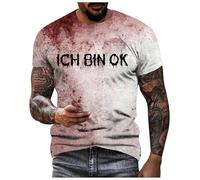 Problem Solved Bloody Shirt I am Fine Tshirt Shirt Blood Splatter Bloody Halloween Im Fine Costume Halloween Shirts Funny Shirts Print T for Men It's Not My Blood (Purple, M)