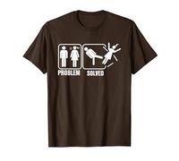 Problem-Solved Funny Humor Stick Man T-Shirt, Men, Brown, X-Large