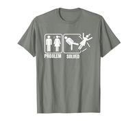 Problem-Solved Funny Humor Stick Man T-Shirt, Men, Olive Heather, Large