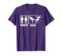 Problem-Solved Funny Humor Stick Man T-Shirt, Men, Purple, Medium