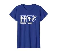 Problem-Solved Funny Humor Stick Man T-Shirt, Women, Royal Blue, X-Large