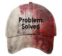 Problem Solved Halloween Hats, Halloween Baseball Cap, Funny Unisex Bloody Print Baseball Caps, Problem Solved Halloween Hats (DE/NL/SE/PL, Alphanumeric, One Size, Style 2)