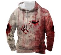 Problem Solved Halloween Sweatshirts Men's Halloween Bloodstain Hoodie Halloween Casual Sweatshirt Splatter Pattern Hooded Jacket Leisure Hoodie Print Men's Hooded Sweatshirt (Dark Purple #4, XXL)