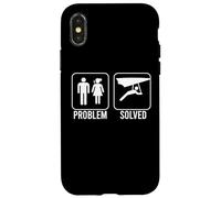 PROBLEM SOLVED Hang Glider Funny Nagging Wife Air Glide Meme Case for iPhone X/XS