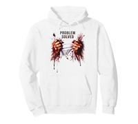 Problem Solved Hoodie Blood Splatter Zombie Hands Bloody Pullover Hoodie
