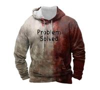Problem Solved Hoodie Mens Halloween Hoodie I'M Fine Bloody Hooded Drawstring Pocket Sweatshirt Men/women Hip Hop Pullovers Halloween Casual Sweatshirt Mens Horror Hoodie Halloween Jumper Men