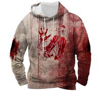 Problem Solved Hoodie Mens Halloween Hoodie I'M Fine Bloody Hooded Drawstring Pocket Sweatshirt Men/women Hip Hop Pullovers Halloween Casual Sweatshirt Mens Horror Hoodie Halloween Jumper Men