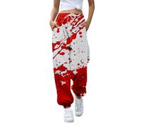Problem Solved Jogging Bottoms, Halloween Costume, Horror Blood Stains, Gothic Jogging Bottoms, Streetwear, Elastic Baggy Tracksuit Bottoms, Running Trousers, Cosplay with Drawstring, Gothic Casual