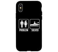 PROBLEM SOLVED Kayak Funny Nagging Wife Figure Kayaking Meme Case for iPhone X/XS