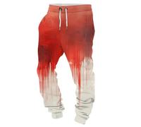 Problem Solved Men's Jogging Bottoms with Elastic Band Training Trousers Blood Splash Pattern Gothic Sweatpants Streetwear Leisure Trousers Breathable Sports Trousers Lightweight Fabric Trousers for