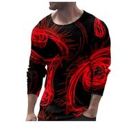 Problem Solved Men's Long-Sleeved T-Shirt, Halloween Jumper with Blood Splash, Scary Long Sleeve Shirt with Eye Print, Horror Bloody Tops, Bloody Sweatshirt, Without Hood, T-Shirt Top, black, S