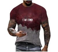Problem Solved Men's Short Sleeve T-Shirt Halloween T-Shirt with Blood Splashes, Bloody T-Shirts, Crew Neck, Scary T-Shirt with Blood Injury, Horror Bloody Sports Shirt, Fashion Tee Shirts Top
