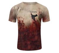 Problem Solved Men's Short Sleeve T-Shirt Halloween T-Shirt with Blood Splashes, Bloody T-Shirts, Crew Neck, Scary T-Shirt with Blood Injury, Horror Bloody Sports Shirt, Fashion Tee Shirts Top