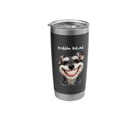 Problem Solved SAYS Schnauzer Dog with Huge GRIN Big Teeth Stainless Steel Insulated Tumbler