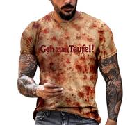 Problem Solved T-Shirt Men's Halloween Crew Neck Short Sleeve Shirt Blood Splash Pattern Pullover Bloody Horror Lightweight Casual Shirt Comfortable Fashionable Men's Shirt Carnival Costume Slim Fit