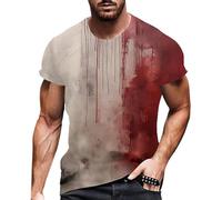 Problem Solved T-Shirt Men's Horror Halloween T-Shirt with Blood Splashes Bloody T-Shirts Crew Neck Scary with Blood Injury Bloody Short Sleeve Tops Fashion Tee Shirts Tunic Tops