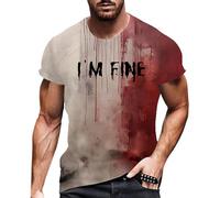 Problem Solved T-Shirt Men's Horror Halloween T-Shirt with Blood Splashes Bloody T-Shirts Crew Neck Scary Sports Shirt with Blood Injury Bloody Short Sleeve Tops Casual Tee Shirts Tops