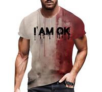 Problem Solved T-Shirt Men's Horror Halloween T-Shirt with Blood Splashes Bloody T-Shirts Crew Neck Scary with Blood Injury Bloody Short Sleeve Tops Fashion Tee Shirts Tunic Tops