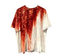 Problem Solved T-Shirt Men's Scary Halloween T-Shirt with Blood Splashes Bloody T-Shirts Crew Neck with Skeleton Print Short Sleeve Horror Bloody Tops Fashion Tee Shirts Tunic Tops