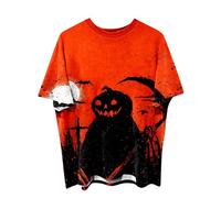 Problem Solved T-Shirt Men's Scary Halloween T-Shirt with Blood Splashes Bloody T-Shirts Crew Neck with Skeleton Print Short Sleeve Horror Bloody Tops Fashion Tee Shirts Tunic Tops