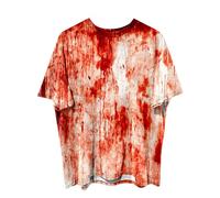 Problem Solved T-Shirt Men's Scary Halloween T-Shirt with Blood Splashes, Bloody Tshirts with Blood Injury Horror Bloody Letter Print T-Shirt Short Sleeve Sports Shirt Fashion Tee Shirts Top