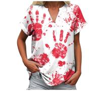 Problem Solved Tee Shirt, Problem Solved Halloween T Shirt Tee Woman Humor Clothing Halloween Costumes Women Bloody Horror T Tops, B-Light Blue, 3XL