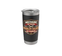 Problem Solver By Force Funny Garage Mechanic Men Women Stainless Steel Insulated Tumbler
