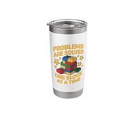 Problems are Solved Brick Builder Building Block Stainless Steel Insulated Tumbler