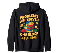 Problems Are Solved Brick Builder Building Block Zip Hoodie