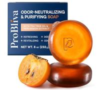ProBliva Japanese Persimmon Soap Bar Aging Odor: Purifying & Odor-Neutralizing for Old People Smell with Tea Tree Oil & Green Tea - Deodorizing Body & Eliminator for Adults & Seniors - 8oz/2Bars