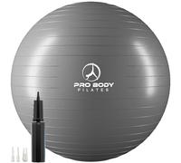 ProBody Pilates Exercise Ball, Multiple Sizes Gym Grade Yoga Ball for Pregnancy, Fitness, Balance, Workout at Home, Office and Physical Therapy (Silver, 75cm)