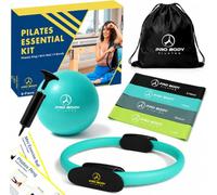 ProBody Pilates Ring Circle, Fitness Ring Magic Circle, Pilates Ring 14 Inch for Thigh Workout, Yoga Ring Thigh Toner, Inner Thigh Exercise Equipment for Women, Pilates Equipment Thigh Master (Aqua)
