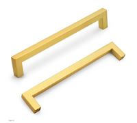 Probrico 192mm Cabinet Pulls Gold Cabinet Handles Stainless Steel Drawer Pulls Cupboard Square Bar Handles Wardrobe Knobs 10 Pack