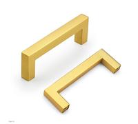 Probrico 96mm Cabinet Pulls Gold Cabinet Handles Stainless Steel Drawer Pulls Cupboard Square Bar Handles Wardrobe Knobs 15 Pack